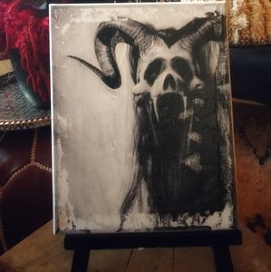 custom gothic 8x10 inches printed canvas with easel.